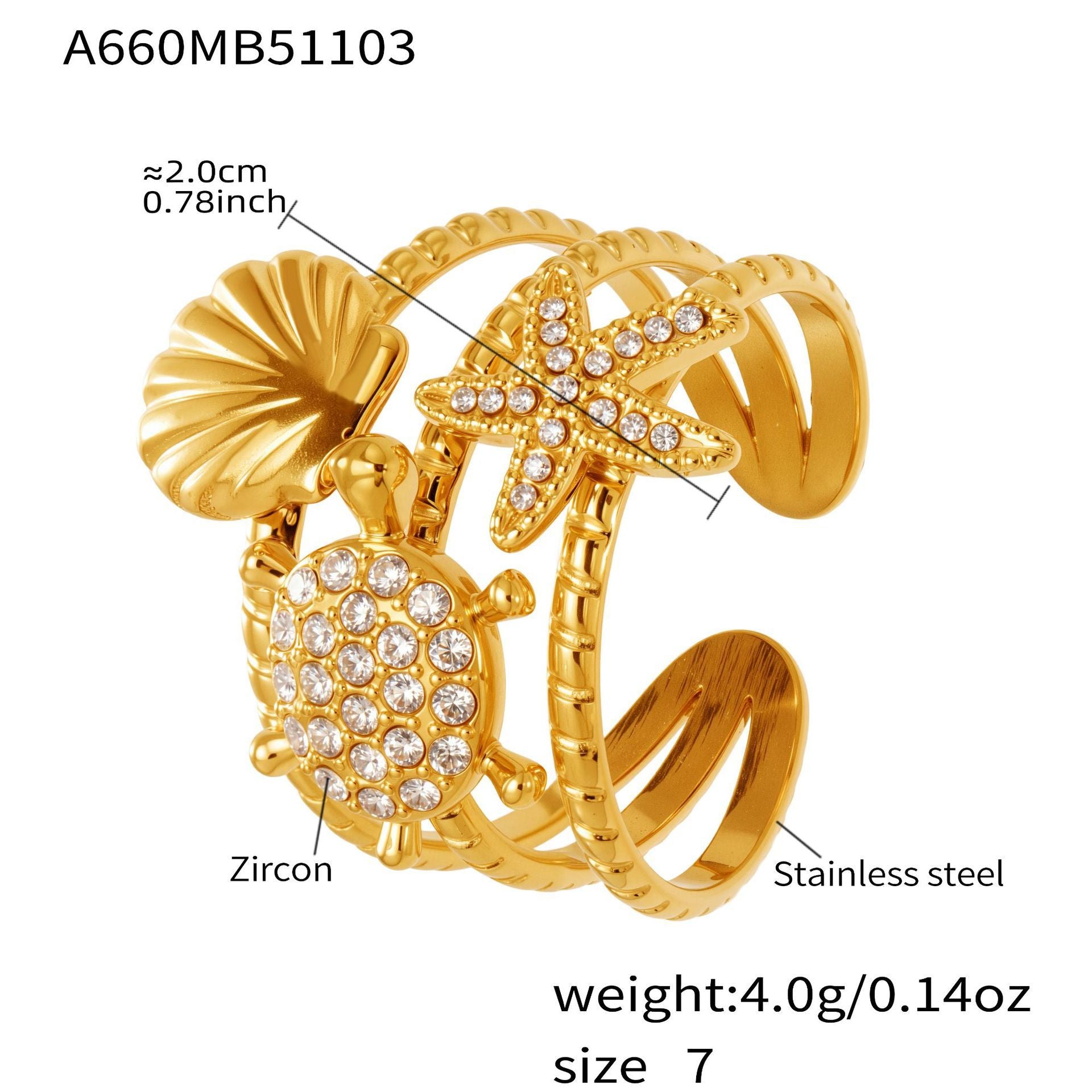 316L Stainless Steel Geometric Cutout Zirconia Stacking Ring - Image 6