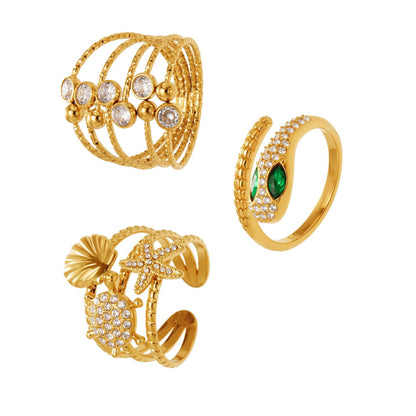 316L Stainless Steel Geometric Cutout Zirconia Stacking Ring - Image 9