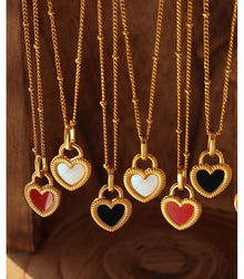 316L Stainless Steel Geometric Double-Sided Heart Pendant Necklace - Image 5
