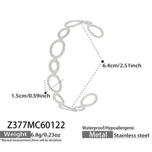 316L Stainless Steel Geometric Hollow Stacking Open Bracelet Set - Image 12