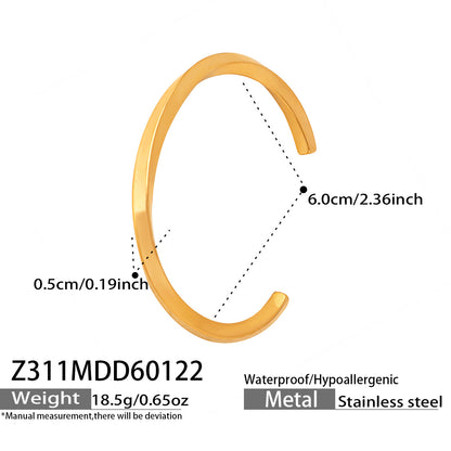 316L Stainless Steel Geometric Hollow Stacking Open Bracelet Set - Image 16