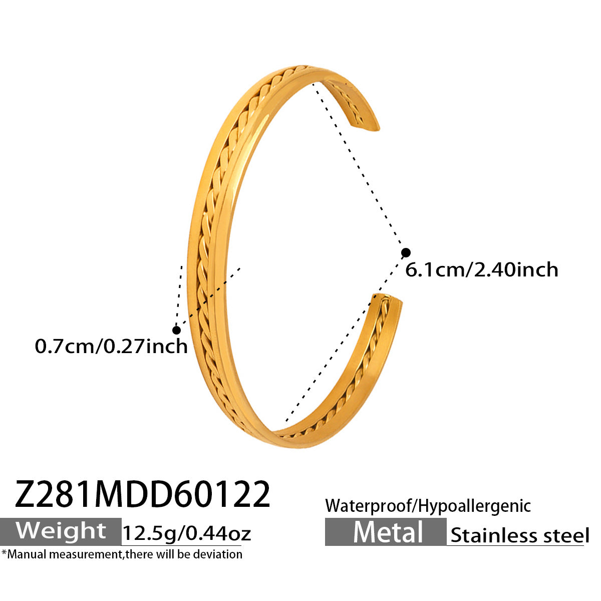 316L Stainless Steel Geometric Hollow Stacking Open Bracelet Set - Image 19