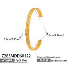316L Stainless Steel Geometric Hollow Stacking Open Bracelet Set - Image 5