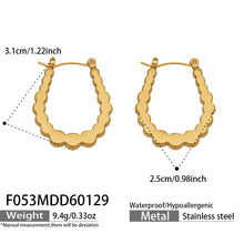 316L Stainless Steel Geometric Sculptural U-Shaped Hoop Earrings - Image 1