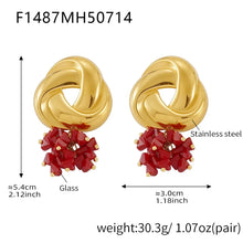 316L Stainless Steel Geometric Tassel Colored Glass 18K Gold Plated Earrings - Image 10