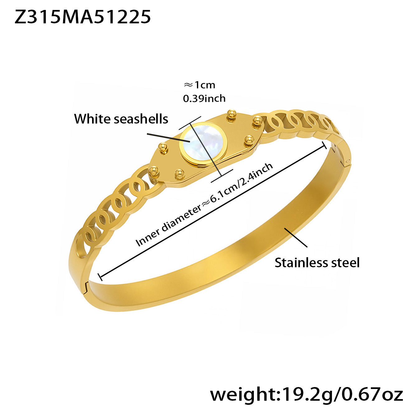 316L Stainless Steel Geometric Triangle Pattern Buckle Bracelet with Drip Enamel - Image 11