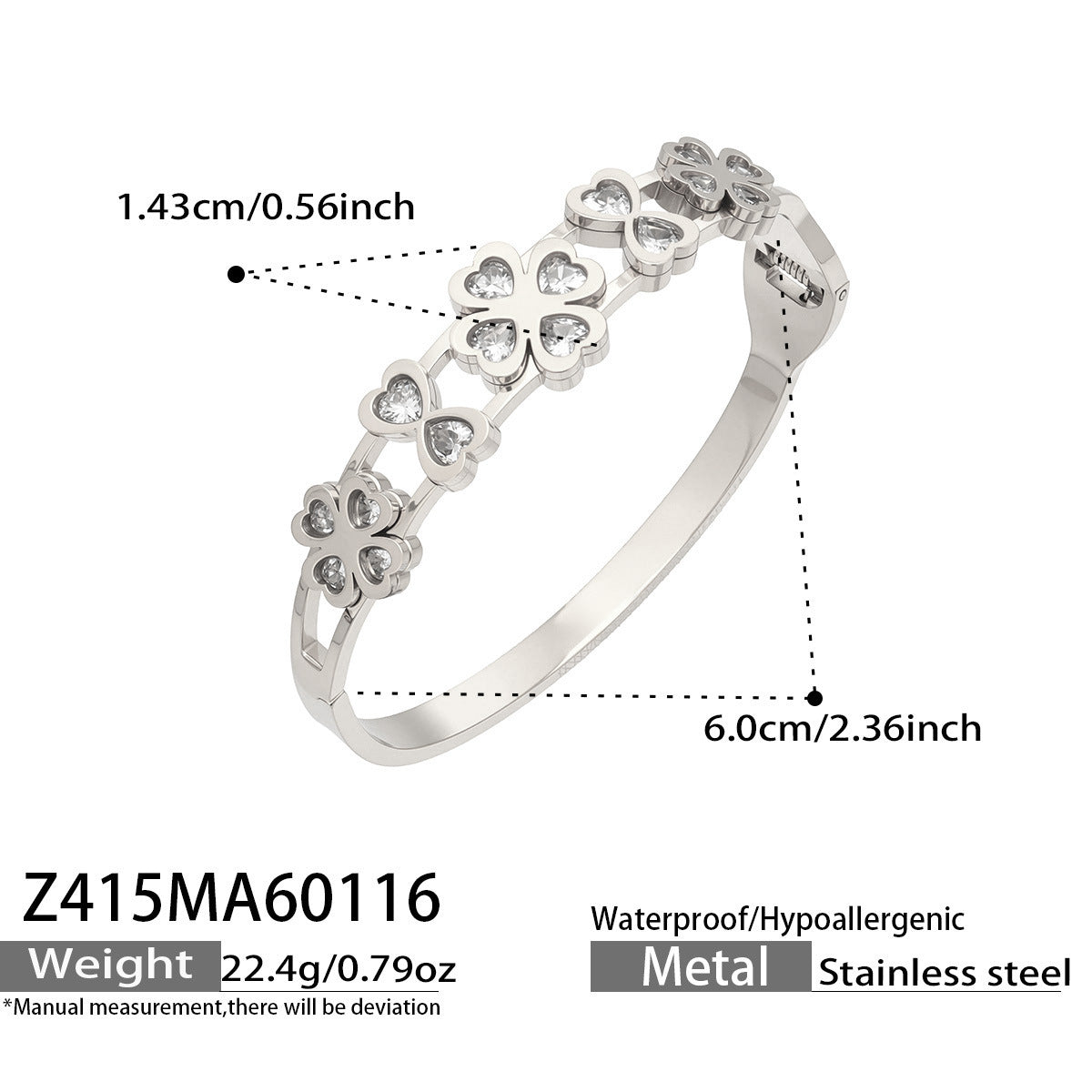 316L Stainless Steel Geometric Triangle Pattern Buckle Bracelet with Drip Enamel - Image 13