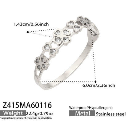 316L Stainless Steel Geometric Triangle Pattern Buckle Bracelet with Drip Enamel - Image 13