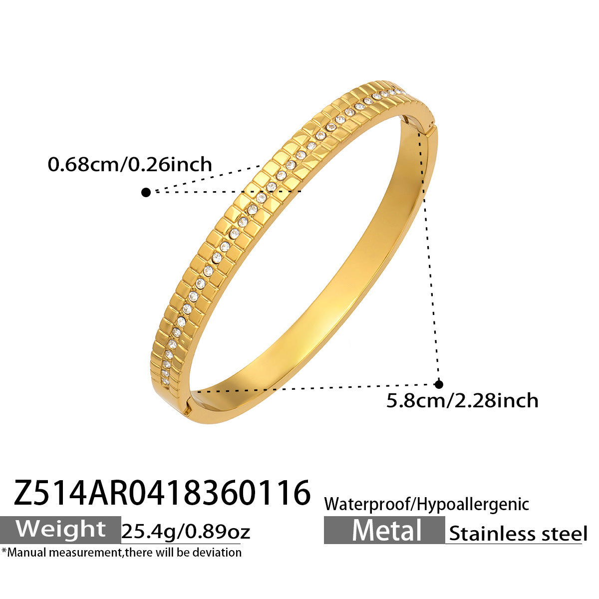 316L Stainless Steel Geometric Triangle Pattern Buckle Bracelet with Drip Enamel - Image 17