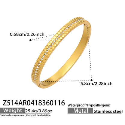 316L Stainless Steel Geometric Triangle Pattern Buckle Bracelet with Drip Enamel - Image 17