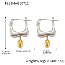 316L Stainless Steel Geometric Two-Tone Earrings - Image 7