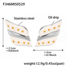 316L Stainless Steel Geometric Two-Tone Enamel Stud Earrings - Image 13