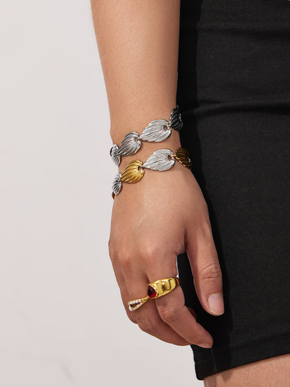 316L Stainless Steel Geometric Watermelon Heart Two-Tone Necklace, Bracelet & Body Chain - Image 10