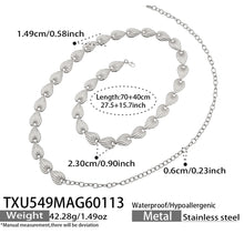 316L Stainless Steel Geometric Watermelon Heart Two-Tone Necklace, Bracelet & Body Chain - Image 11