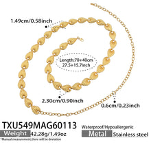 316L Stainless Steel Geometric Watermelon Heart Two-Tone Necklace, Bracelet & Body Chain - Image 12