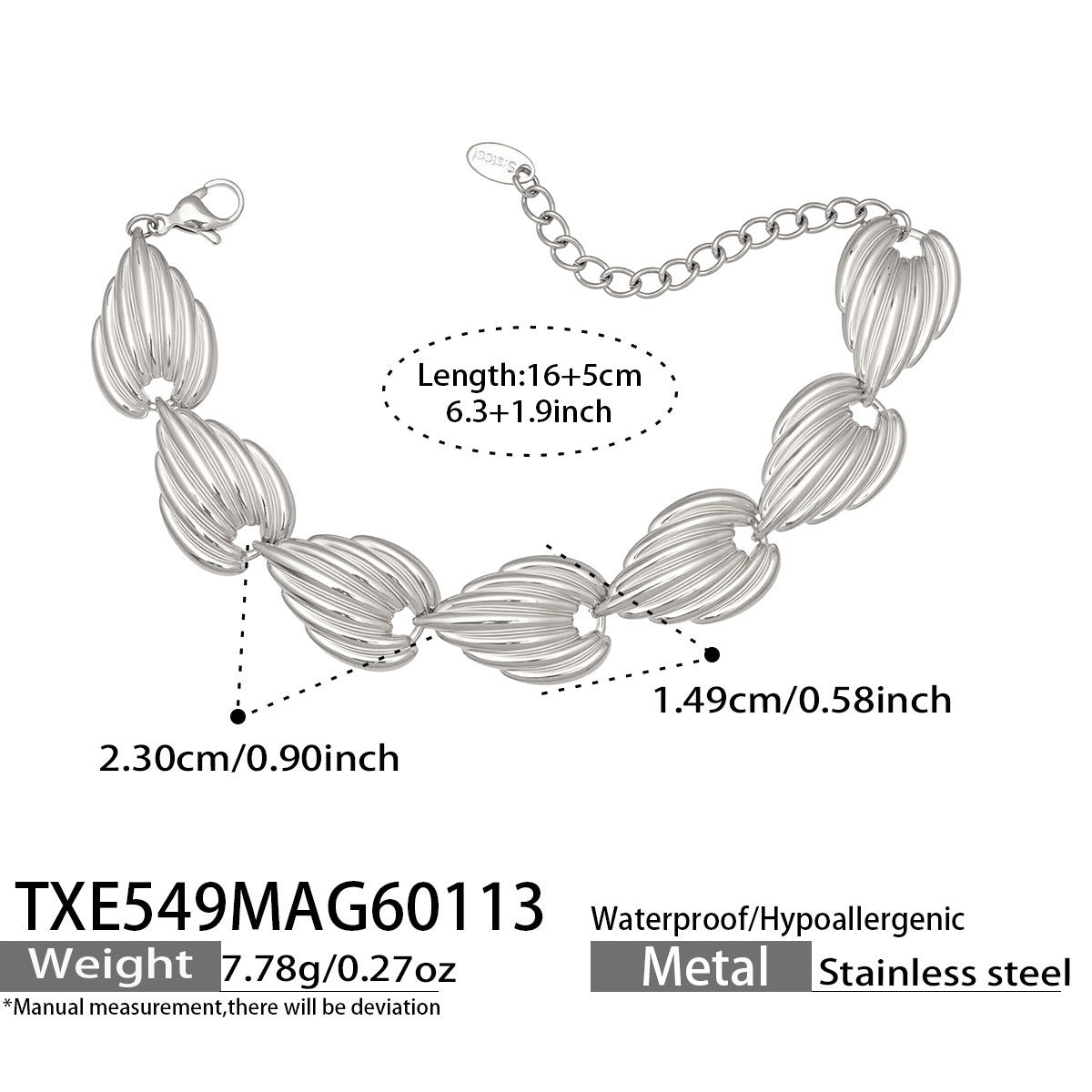 316L Stainless Steel Geometric Watermelon Heart Two-Tone Necklace, Bracelet & Body Chain - Image 14