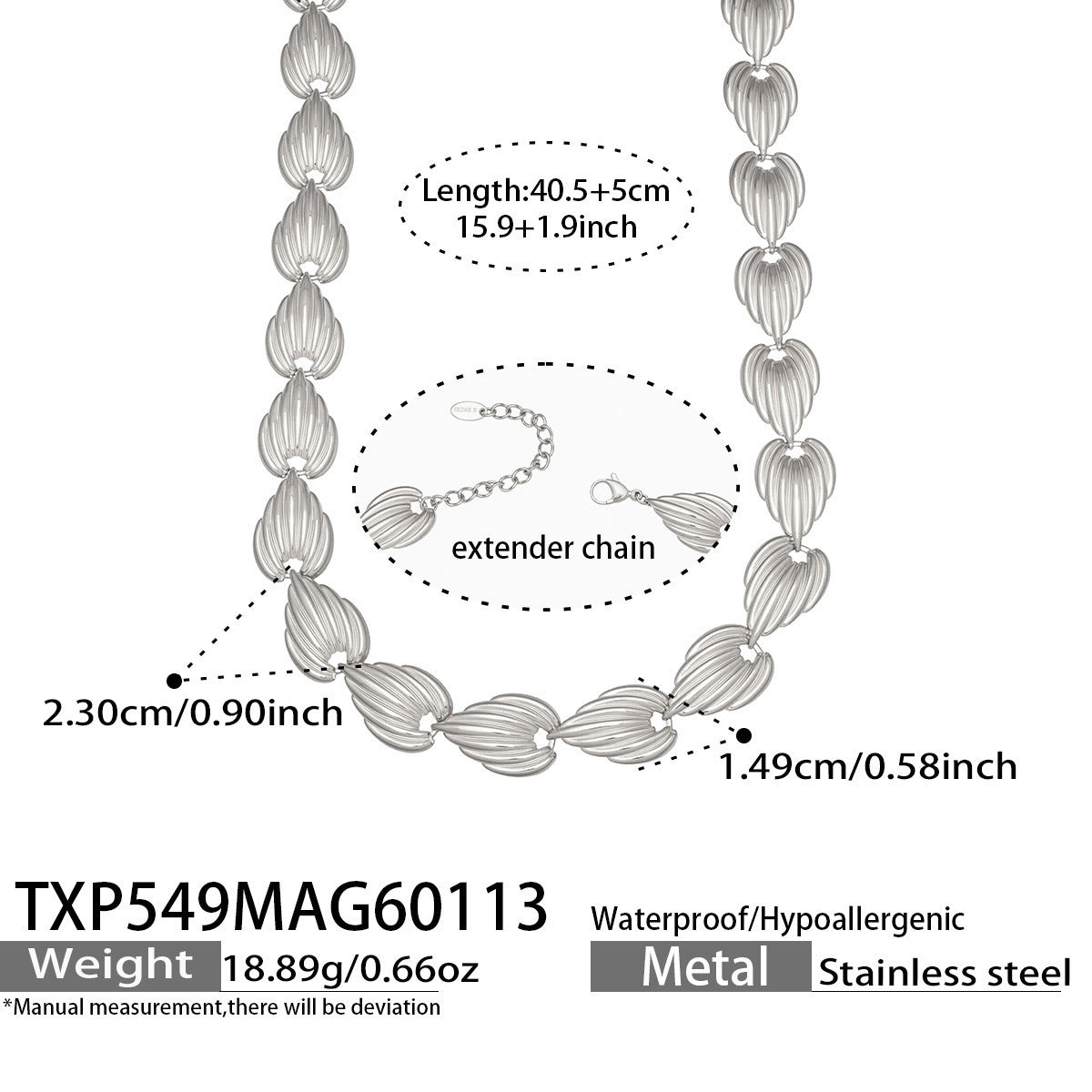 316L Stainless Steel Geometric Watermelon Heart Two-Tone Necklace, Bracelet & Body Chain - Image 6