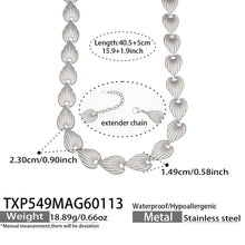 316L Stainless Steel Geometric Watermelon Heart Two-Tone Necklace, Bracelet & Body Chain - Image 6