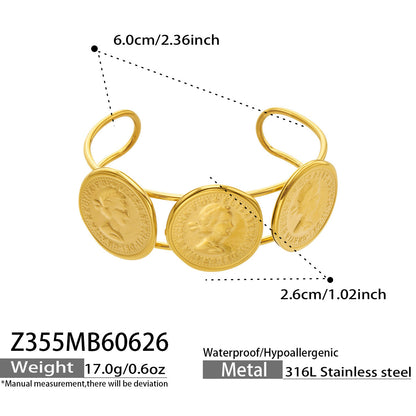 316L Stainless Steel 18K PVD Gold Geometric Wave Bangle made with 316L stainless steel and 18K PVD gold finish for wholesale jewelry buyers - image 6