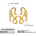 Gold Geometric Wave Open Cuff Bracelet / Bangle