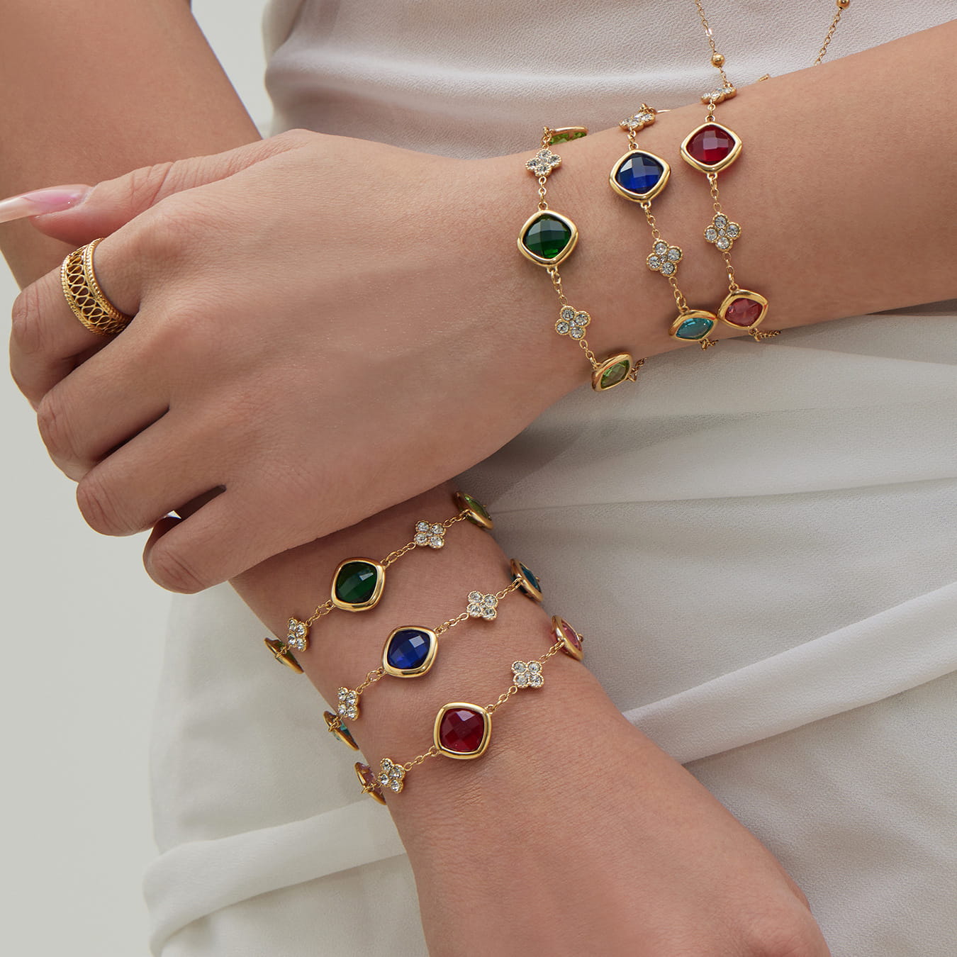 316L Stainless Steel Glass Stone Jewelry Set | Wholesale