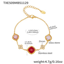 316L stainless steel glass stone bracelet adjustable wholesale jewelry