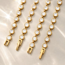 Close-up of the luxurious 18K PVD gold finish bracelet