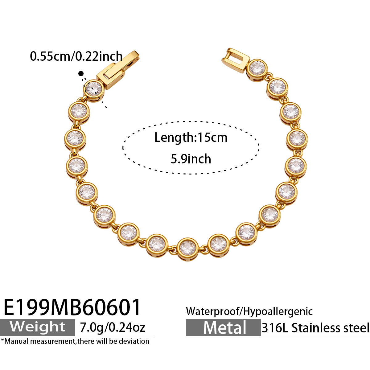 316L Stainless Steel 18K PVD Gold Chain Bracelet made with 316L stainless steel and 18K PVD gold finish for wholesale jewelry buyers - image 7