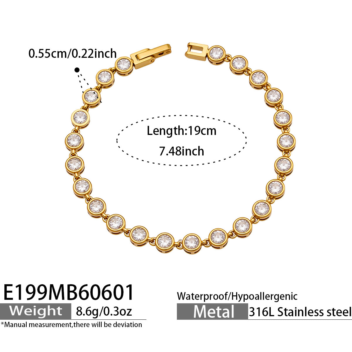 316L Stainless Steel 18K PVD Gold Chain Bracelet made with 316L stainless steel and 18K PVD gold finish for wholesale jewelry buyers - image 9