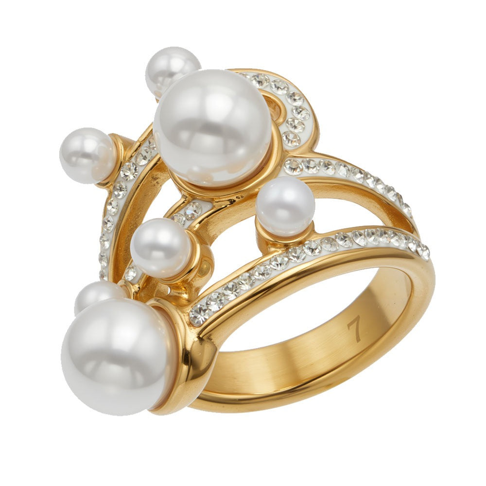 Elegant 18K PVD gold 316L stainless steel ring 1
