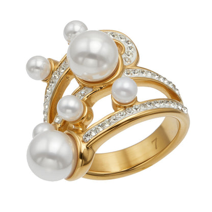 Elegant 18K PVD gold 316L stainless steel ring 1