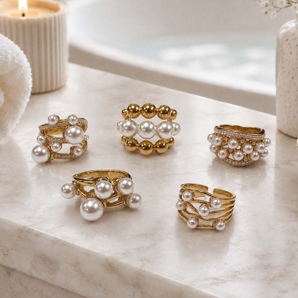 316L Stainless Steel 18K PVD Gold Matching Rings Collection made with 316L stainless steel and 18K PVD gold finish for wholesale jewelry buyers - image 15