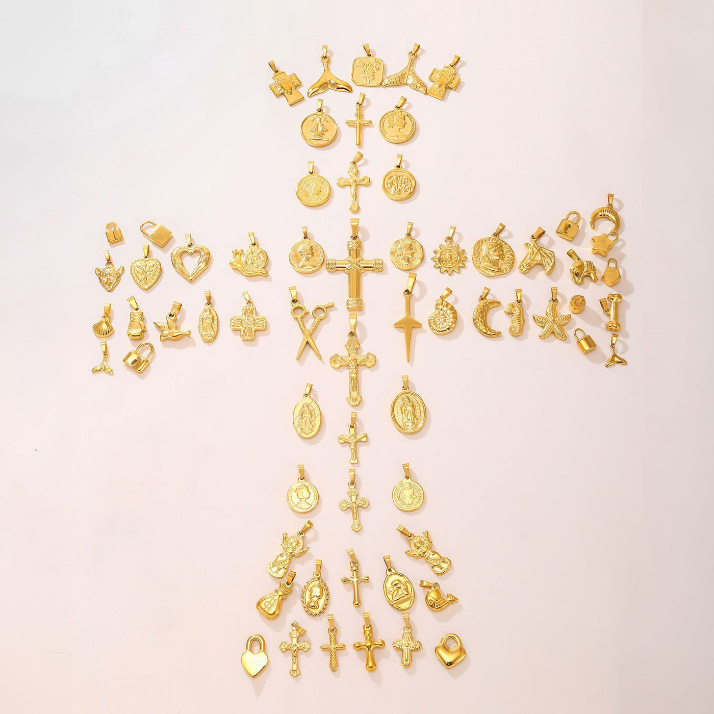316L Stainless Steel Gold Pendant Necklace Charm Collection