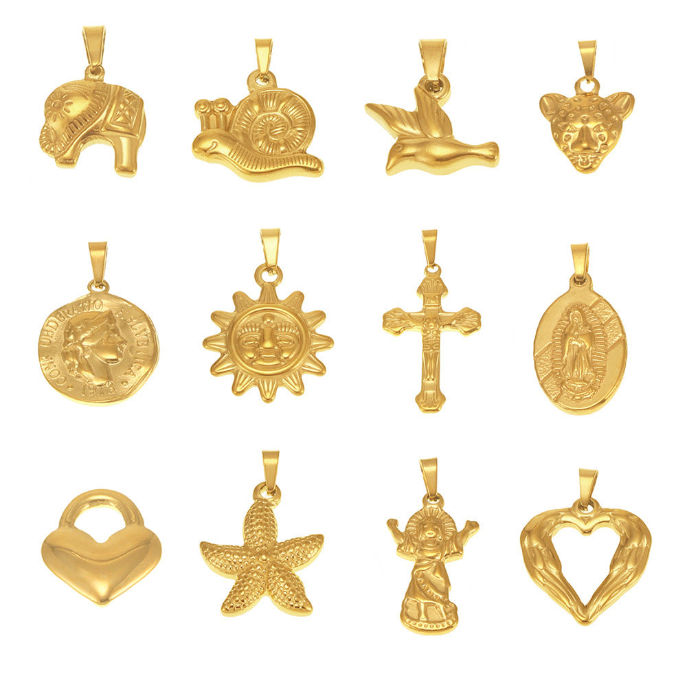 316L Stainless Steel Gold Pendant Necklace Charm Collection
