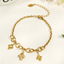 316L stainless steel gold teardrop zircon charm bracelet with an extension chain
