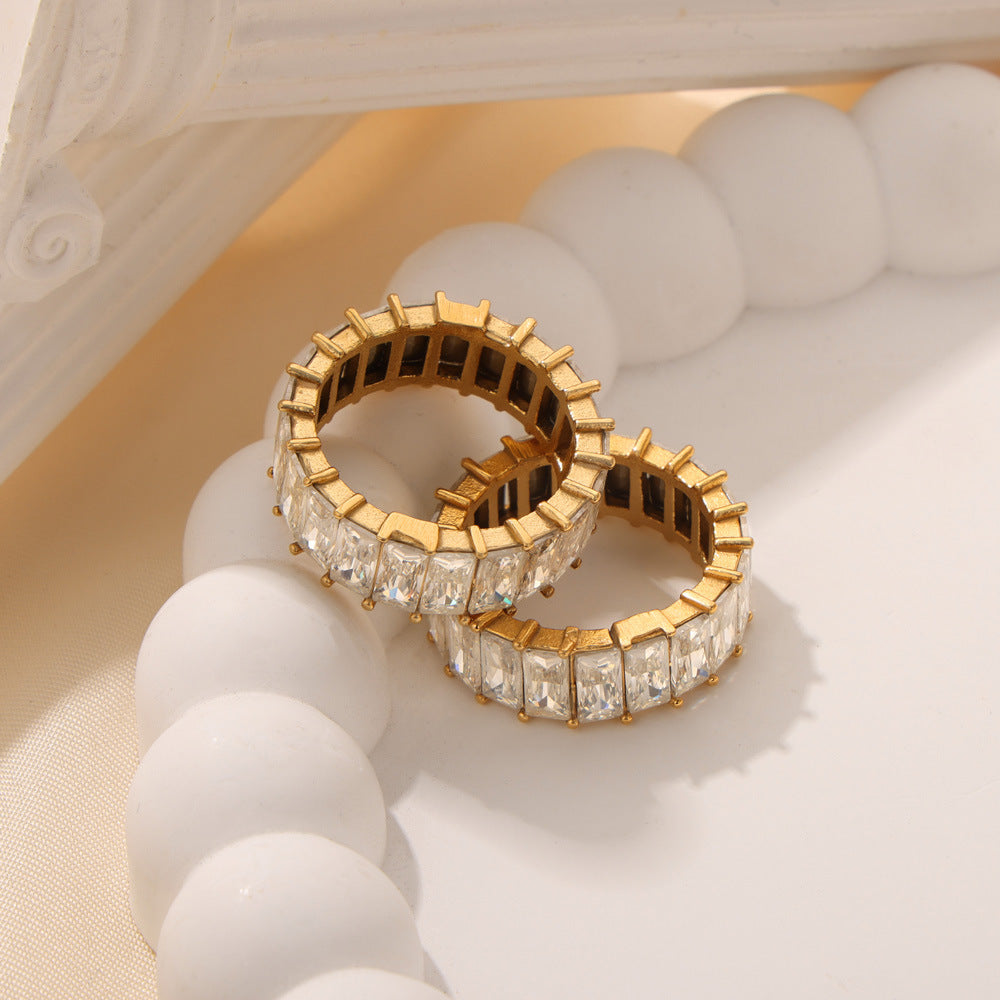 316L Stainless Steel 18K PVD Gold Zircon Design Ring made with 316L stainless steel and 18K PVD gold finish for wholesale jewelry buyers - image 3