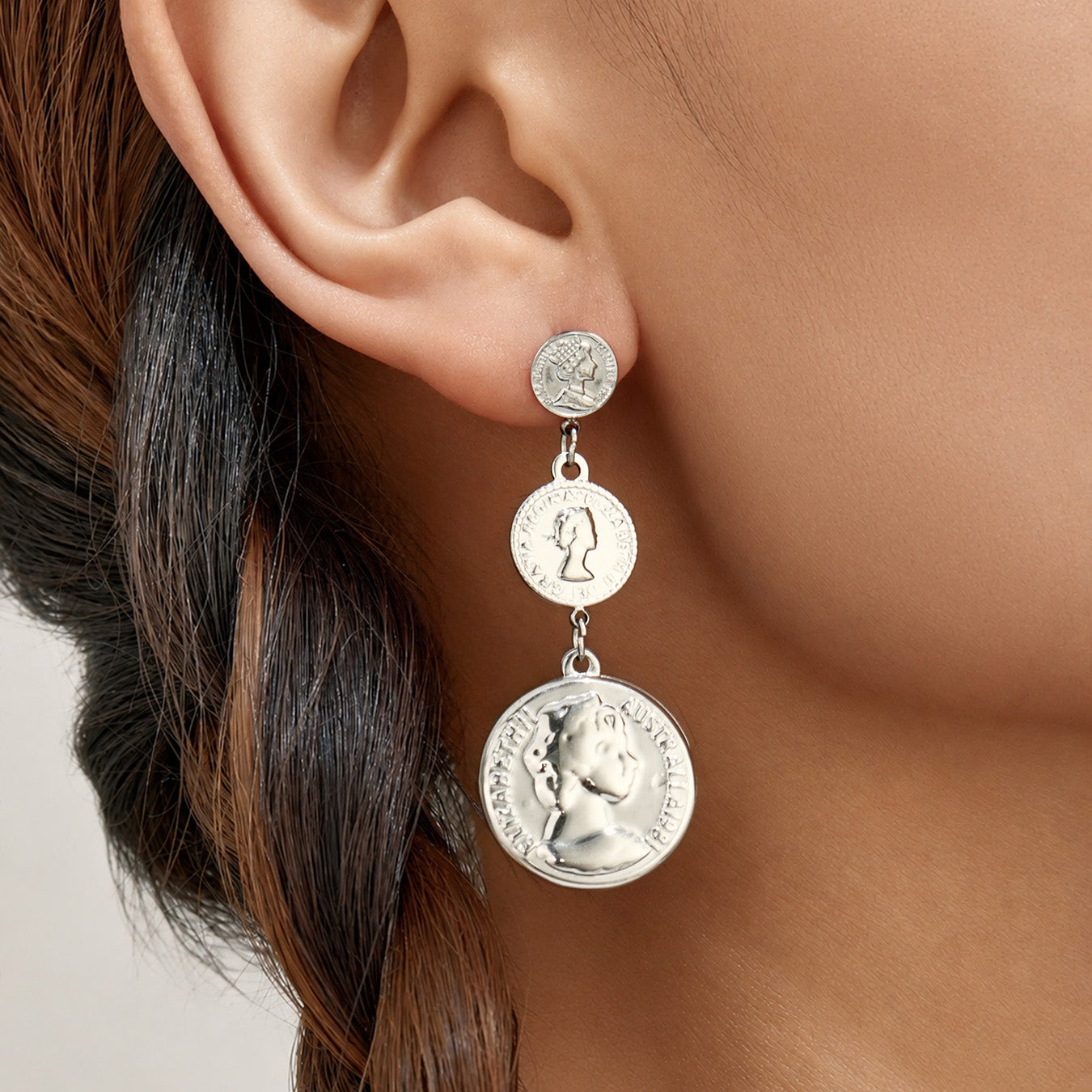 316L Stainless Steel 18K PVD Gold Gradual Coin Earrings made with 316L stainless steel and 18K PVD gold finish for wholesale jewelry buyers - image 13