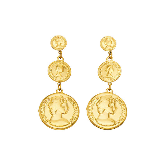316L Stainless Steel 18K PVD Gold Gradual Coin Earrings made with 316L stainless steel and 18K PVD gold finish for wholesale jewelry buyers - image 3
