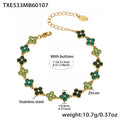 TXE533-Green Zircon Gold Bracelet 16.5+5cm