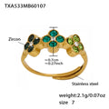 Green Zircon Flower Ring Size 7