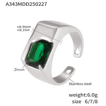 Elegant purple zircon ring made from 316L stainless steel