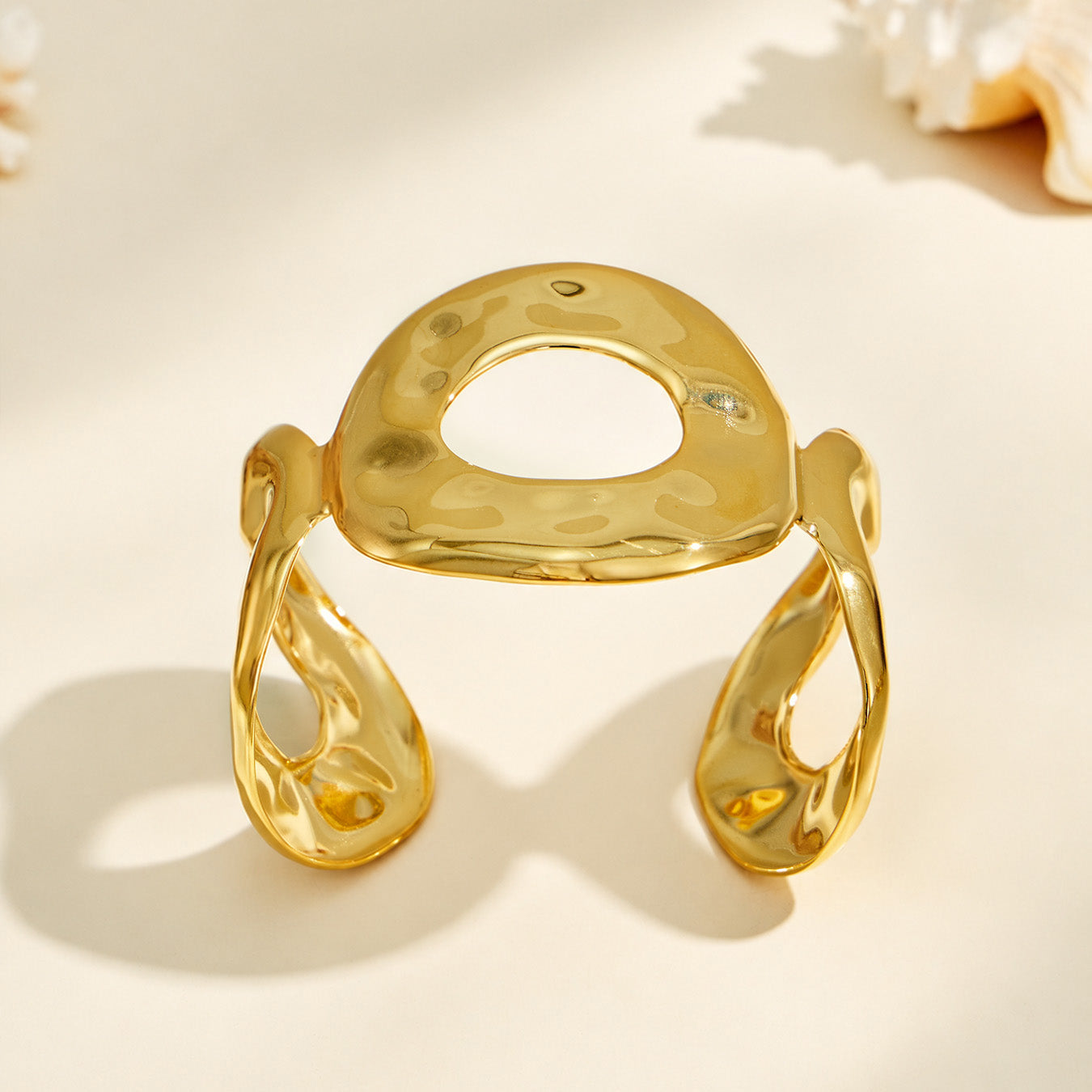 Hammered bangle side view