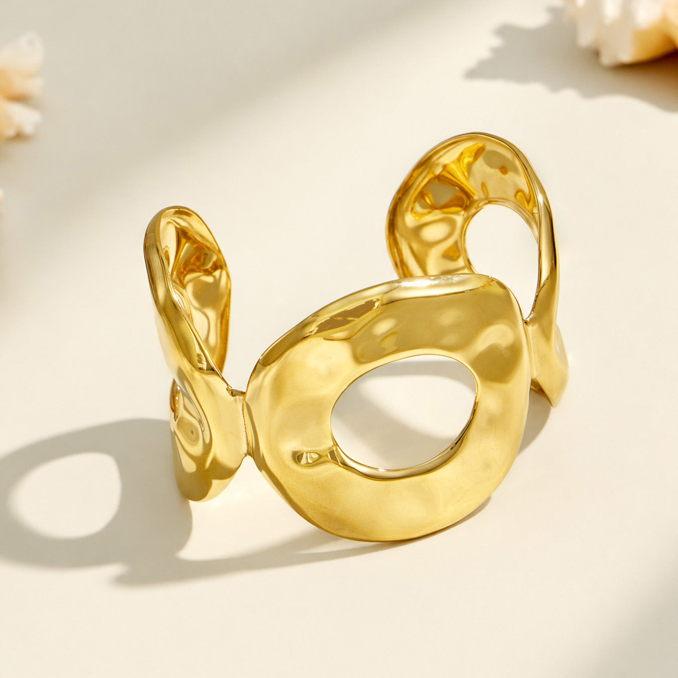 316L Stainless Steel 18K PVD Gold Hammered Bangle made with 316L stainless steel and 18K PVD gold finish for wholesale jewelry buyers - image 6