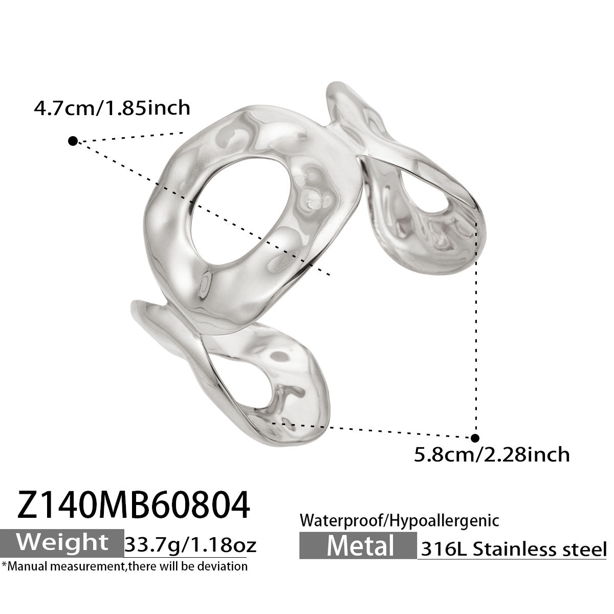 316L Stainless Steel 18K PVD Gold Hammered Bangle made with 316L stainless steel and 18K PVD gold finish for wholesale jewelry buyers - image 8