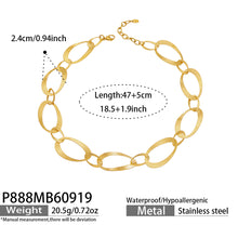 316L Stainless Steel 18K PVD Gold Hammered Oval Necklace made with 316L stainless steel and 18K PVD gold finish for wholesale jewelry buyers - image 10