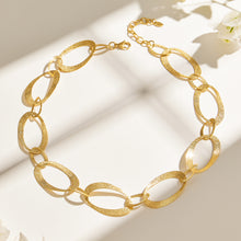 316L Stainless Steel 18K PVD Gold Hammered Oval Necklace made with 316L stainless steel and 18K PVD gold finish for wholesale jewelry buyers - image 6