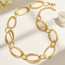 316L Stainless Steel 18K PVD Gold Hammered Oval Necklace made with 316L stainless steel and 18K PVD gold finish for wholesale jewelry buyers - image 8