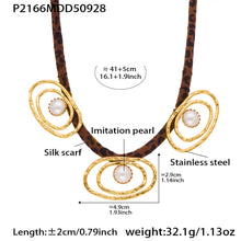 316L Stainless Steel Hammered Texture Large & Small Circle Leopard Print Necklace Set - Image 1