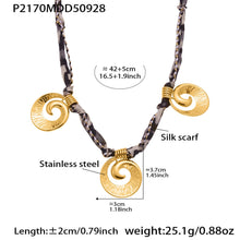 316L Stainless Steel Hammered Texture Large & Small Circle Leopard Print Necklace Set - Image 10
