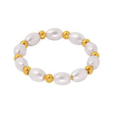 316L Stainless Steel Hand-Beaded Pearl Ring - Image 5